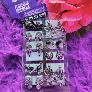 Aretes En Acero Calacas, murciélagos y más