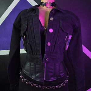 Chaqueta Crop Denim Black