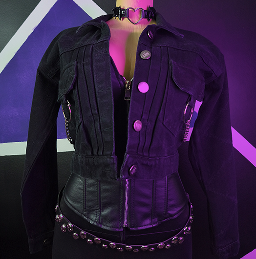 Chaqueta Crop Denim Black