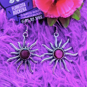Aretes Sol en Acero con piedras