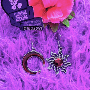 Aretes sol y luna en acero