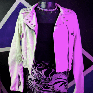 Chaqueta Blanca Crop con remaches