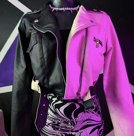 Chaqueta Crop Black And White