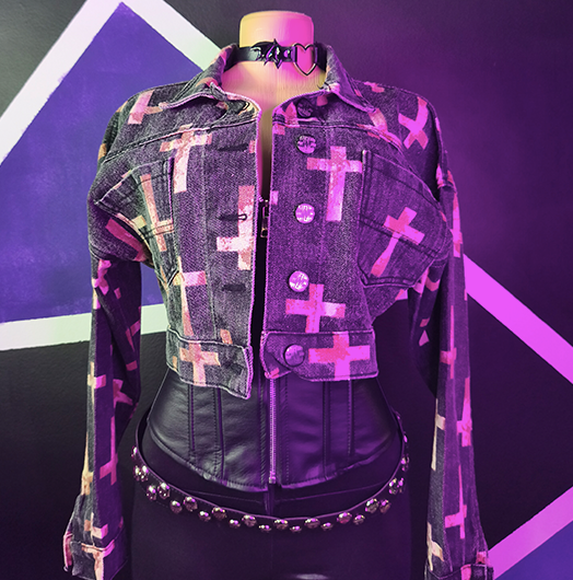 Chaqueta Crop Denim Cruces