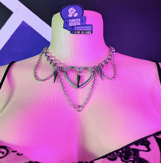 Cadena Corazón con tres púas