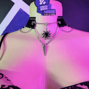 Choker Tela sol pua y cadenas