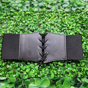 Cinturilla negra con cordon tipo corsé