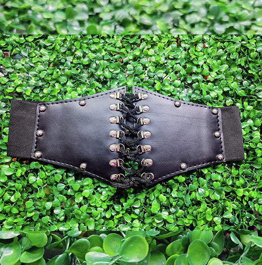 Cinturilla negra con ajuste tipo corset